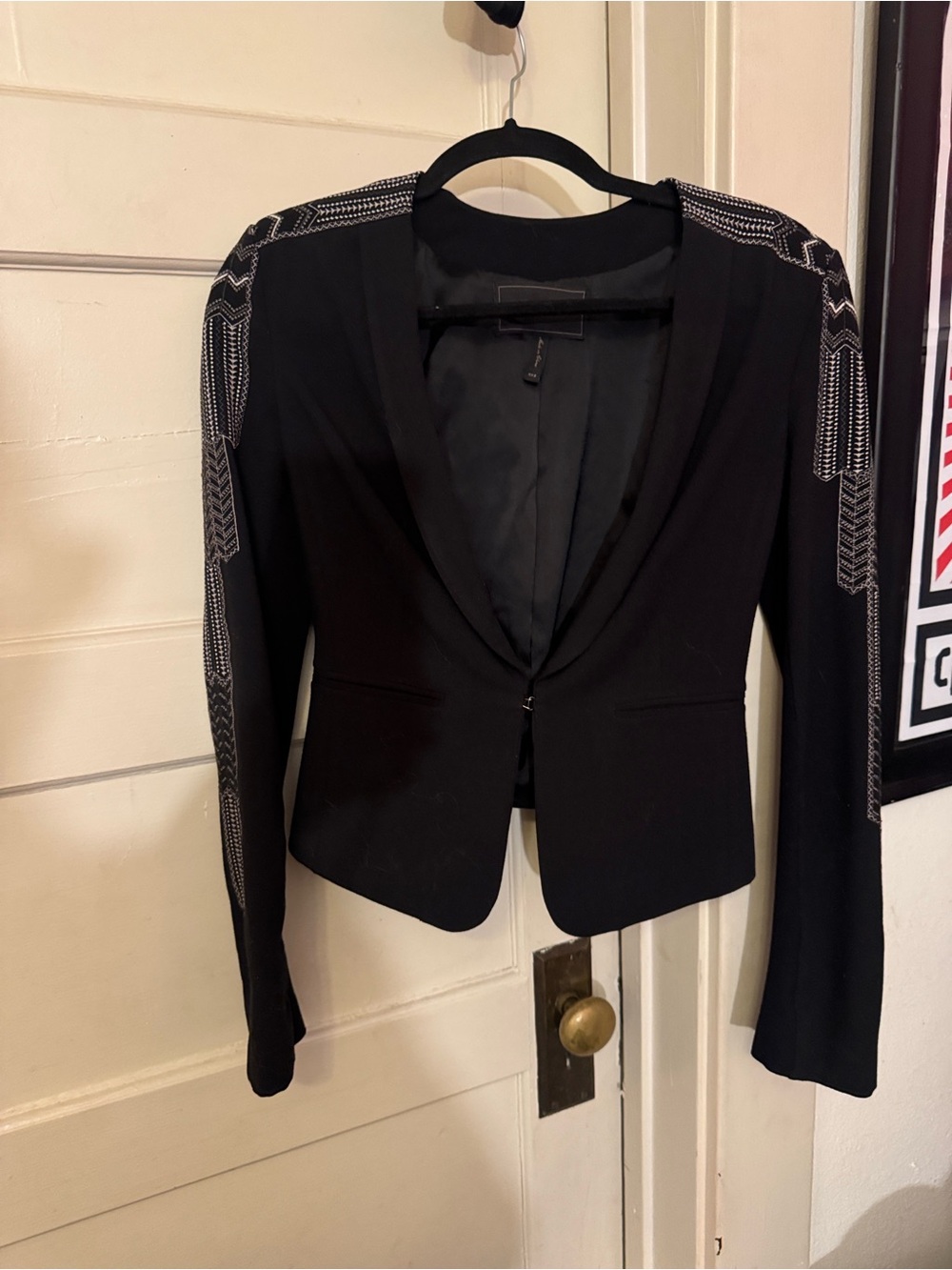 BCBGMaxAzria Black Women's Embellished Bowie Blazer